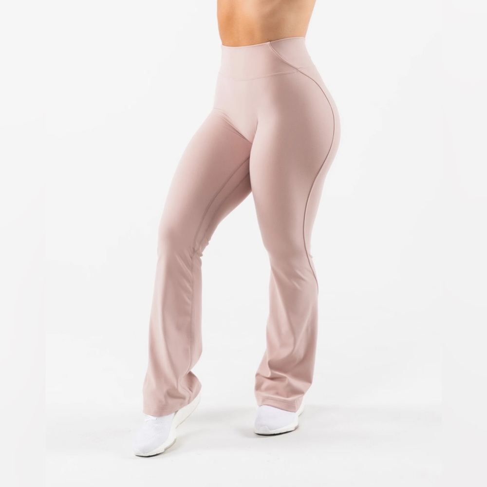 Alphalete Pink High Rise Flared Low Compression Yoga Gym Athletic Pants